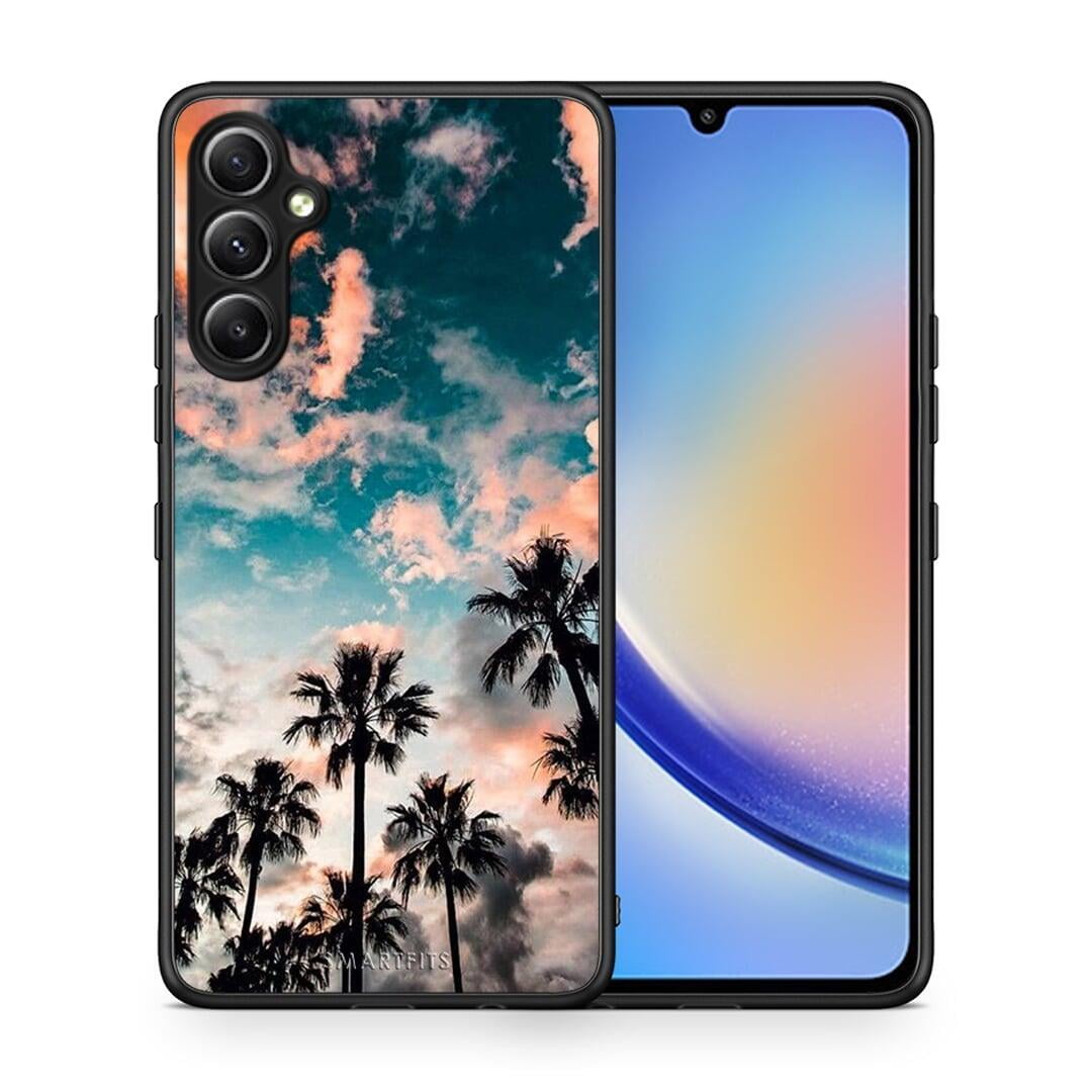 Θήκη Samsung Galaxy A34 Summer Sky από τη Smartfits με σχέδιο στο πίσω μέρος και μαύρο περίβλημα | Samsung Galaxy A34 Summer Sky Case with Colorful Back and Black Bezels