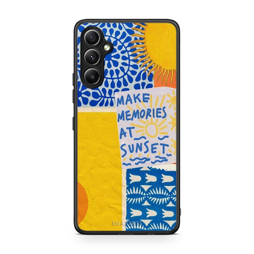 Θήκη Samsung Galaxy A34 Sunset Memories από τη Smartfits με σχέδιο στο πίσω μέρος και μαύρο περίβλημα | Samsung Galaxy A34 Sunset Memories Case with Colorful Back and Black Bezels