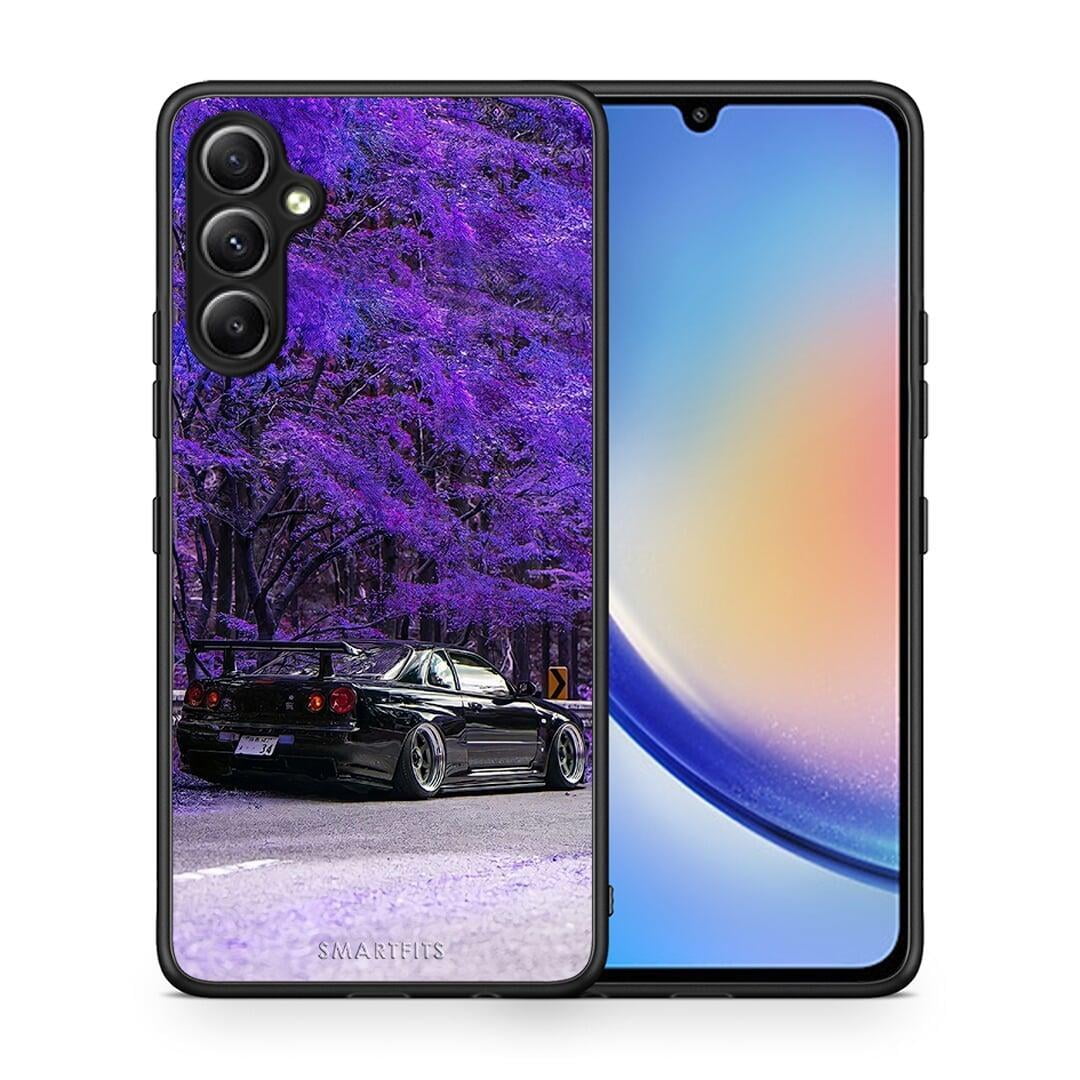 Θήκη Samsung Galaxy A34 Super Car από τη Smartfits με σχέδιο στο πίσω μέρος και μαύρο περίβλημα | Samsung Galaxy A34 Super Car Case with Colorful Back and Black Bezels