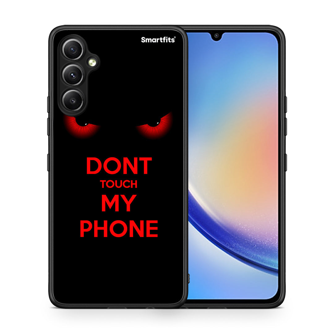 Θήκη Samsung Galaxy A34 Touch My Phone από τη Smartfits με σχέδιο στο πίσω μέρος και μαύρο περίβλημα | Samsung Galaxy A34 Touch My Phone Case with Colorful Back and Black Bezels