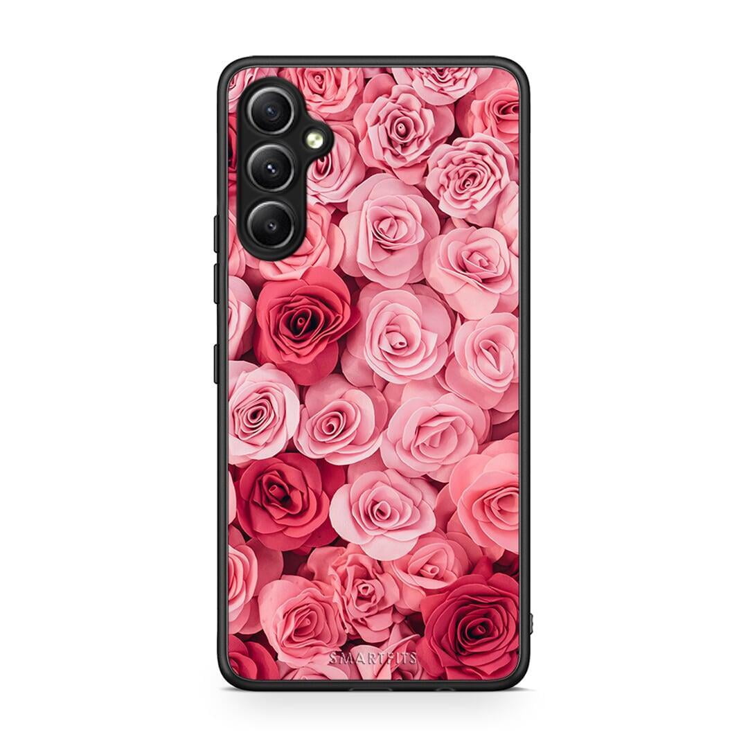 Θήκη Samsung Galaxy A34 Valentine RoseGarden από τη Smartfits με σχέδιο στο πίσω μέρος και μαύρο περίβλημα | Samsung Galaxy A34 Valentine RoseGarden Case with Colorful Back and Black Bezels