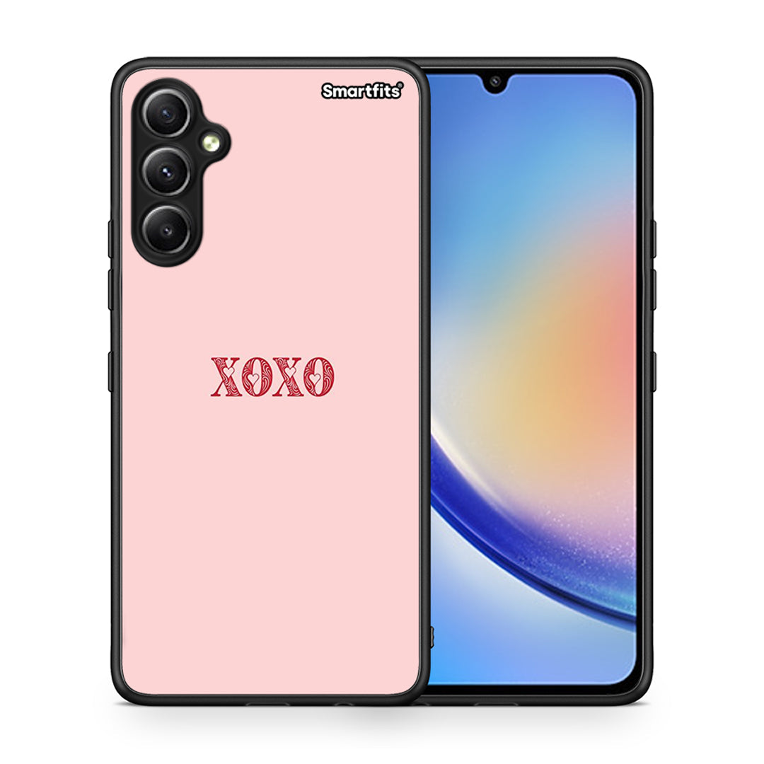 Θήκη Samsung Galaxy A34 XOXO Love από τη Smartfits με σχέδιο στο πίσω μέρος και μαύρο περίβλημα | Samsung Galaxy A34 XOXO Love Case with Colorful Back and Black Bezels