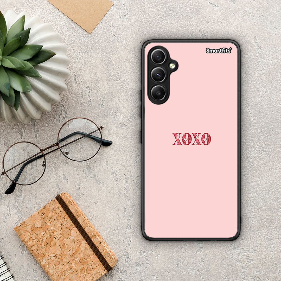 Θήκη Samsung Galaxy A34 XOXO Love από τη Smartfits με σχέδιο στο πίσω μέρος και μαύρο περίβλημα | Samsung Galaxy A34 XOXO Love Case with Colorful Back and Black Bezels