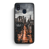 Thumbnail for Samsung A40 City Lights θήκη από τη Smartfits με σχέδιο στο πίσω μέρος και μαύρο περίβλημα | Smartphone case with colorful back and black bezels by Smartfits