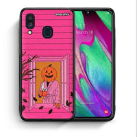 Thumbnail for Θήκη Samsung A40 Halloween Pumpkin Lady από τη Smartfits με σχέδιο στο πίσω μέρος και μαύρο περίβλημα | Samsung A40 Halloween Pumpkin Lady case with colorful back and black bezels