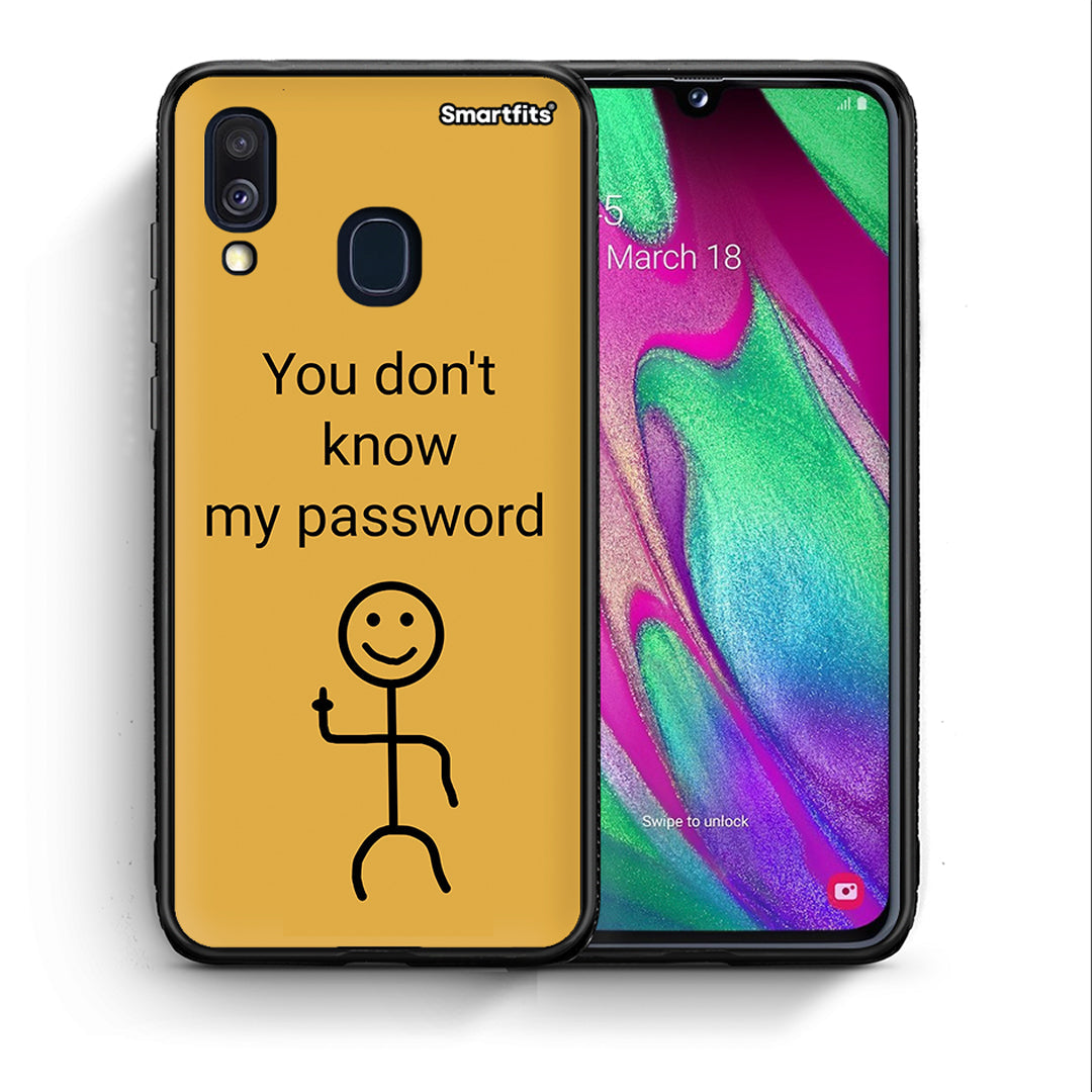 Θήκη Samsung A40 My Password από τη Smartfits με σχέδιο στο πίσω μέρος και μαύρο περίβλημα | Samsung A40 My Password case with colorful back and black bezels