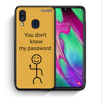 Thumbnail for Θήκη Samsung A40 My Password από τη Smartfits με σχέδιο στο πίσω μέρος και μαύρο περίβλημα | Samsung A40 My Password case with colorful back and black bezels