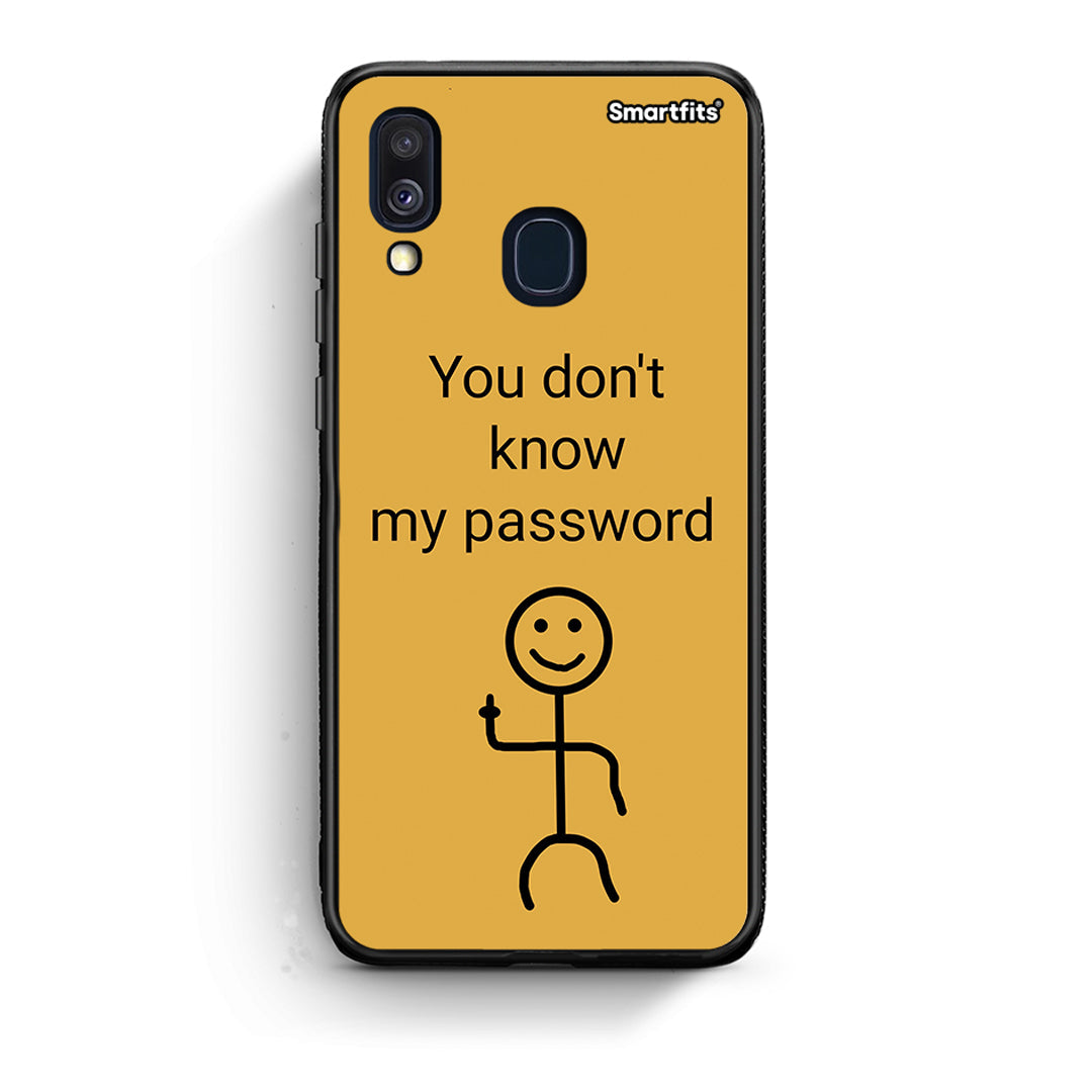 Samsung A40 My Password Θήκη από τη Smartfits με σχέδιο στο πίσω μέρος και μαύρο περίβλημα | Smartphone case with colorful back and black bezels by Smartfits