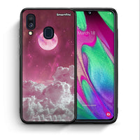 Thumbnail for Θήκη Samsung A40 Pink Moon από τη Smartfits με σχέδιο στο πίσω μέρος και μαύρο περίβλημα | Samsung A40 Pink Moon case with colorful back and black bezels