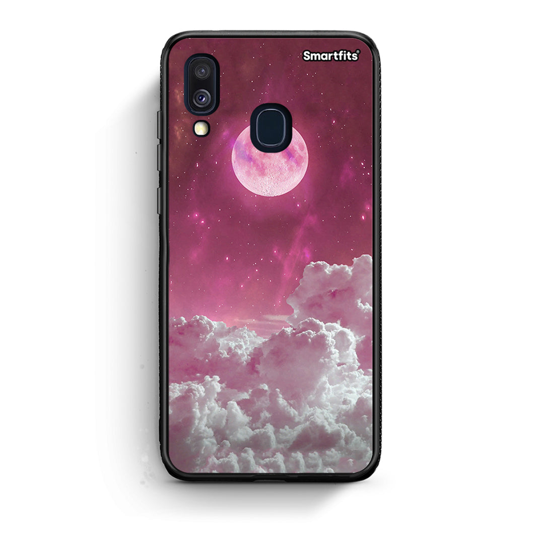 Samsung A40 Pink Moon Θήκη από τη Smartfits με σχέδιο στο πίσω μέρος και μαύρο περίβλημα | Smartphone case with colorful back and black bezels by Smartfits