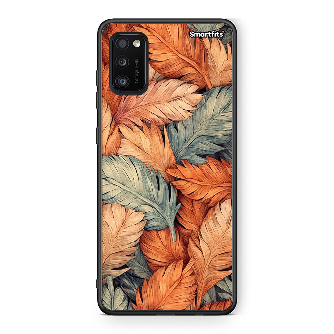 Samsung A41 Autumn Leaves Θήκη από τη Smartfits με σχέδιο στο πίσω μέρος και μαύρο περίβλημα | Smartphone case with colorful back and black bezels by Smartfits