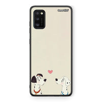 Thumbnail for Samsung A41 Dalmatians Love θήκη από τη Smartfits με σχέδιο στο πίσω μέρος και μαύρο περίβλημα | Smartphone case with colorful back and black bezels by Smartfits