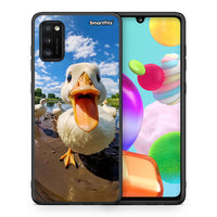Thumbnail for Θήκη Samsung A41 Duck Face από τη Smartfits με σχέδιο στο πίσω μέρος και μαύρο περίβλημα | Samsung A41 Duck Face case with colorful back and black bezels