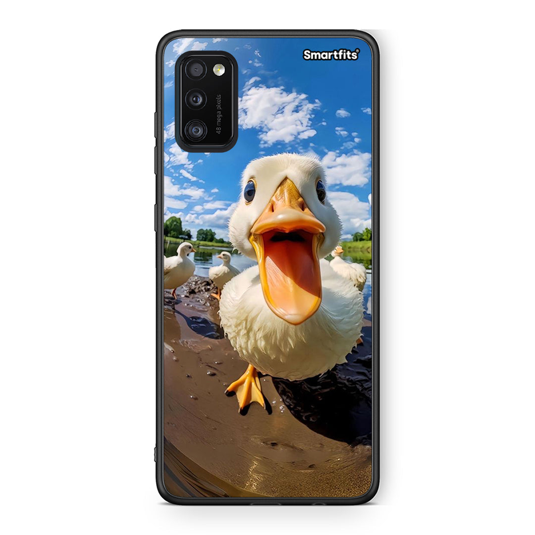 Samsung A41 Duck Face θήκη από τη Smartfits με σχέδιο στο πίσω μέρος και μαύρο περίβλημα | Smartphone case with colorful back and black bezels by Smartfits
