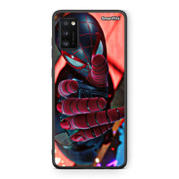 Thumbnail for Samsung A41 Spider Hand Θήκη από τη Smartfits με σχέδιο στο πίσω μέρος και μαύρο περίβλημα | Smartphone case with colorful back and black bezels by Smartfits
