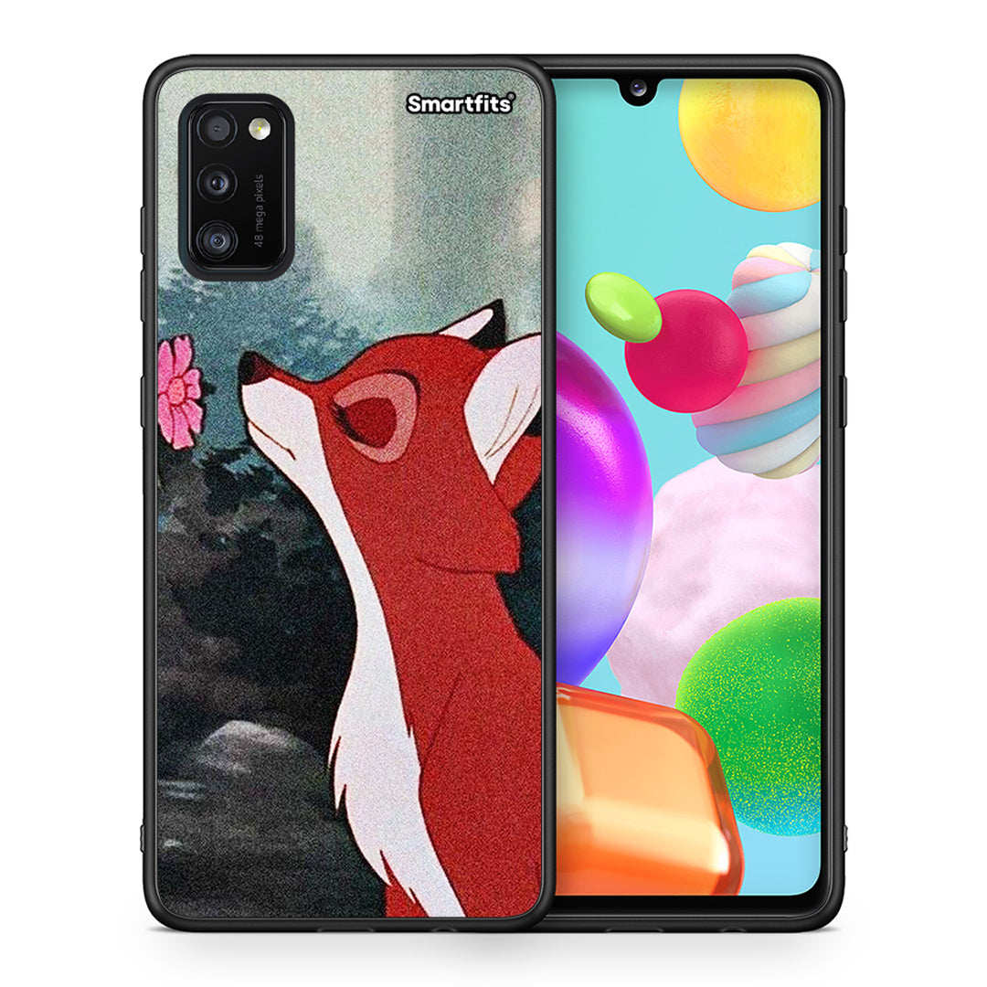 Θήκη Samsung A41 Tod And Vixey Love 2 από τη Smartfits με σχέδιο στο πίσω μέρος και μαύρο περίβλημα | Samsung A41 Tod And Vixey Love 2 case with colorful back and black bezels