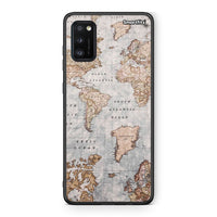 Thumbnail for Samsung A41 World Map Θήκη από τη Smartfits με σχέδιο στο πίσω μέρος και μαύρο περίβλημα | Smartphone case with colorful back and black bezels by Smartfits