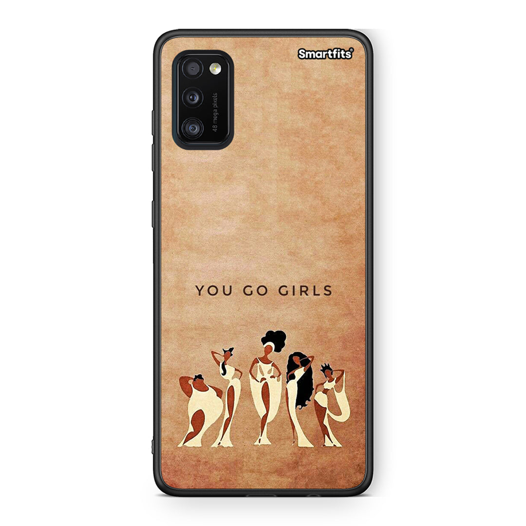 Samsung A41 You Go Girl θήκη από τη Smartfits με σχέδιο στο πίσω μέρος και μαύρο περίβλημα | Smartphone case with colorful back and black bezels by Smartfits