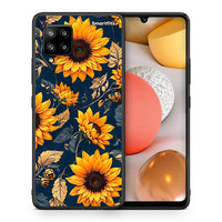 Thumbnail for Θήκη Samsung Galaxy A42 Autumn Sunflowers από τη Smartfits με σχέδιο στο πίσω μέρος και μαύρο περίβλημα | Samsung Galaxy A42 Autumn Sunflowers case with colorful back and black bezels