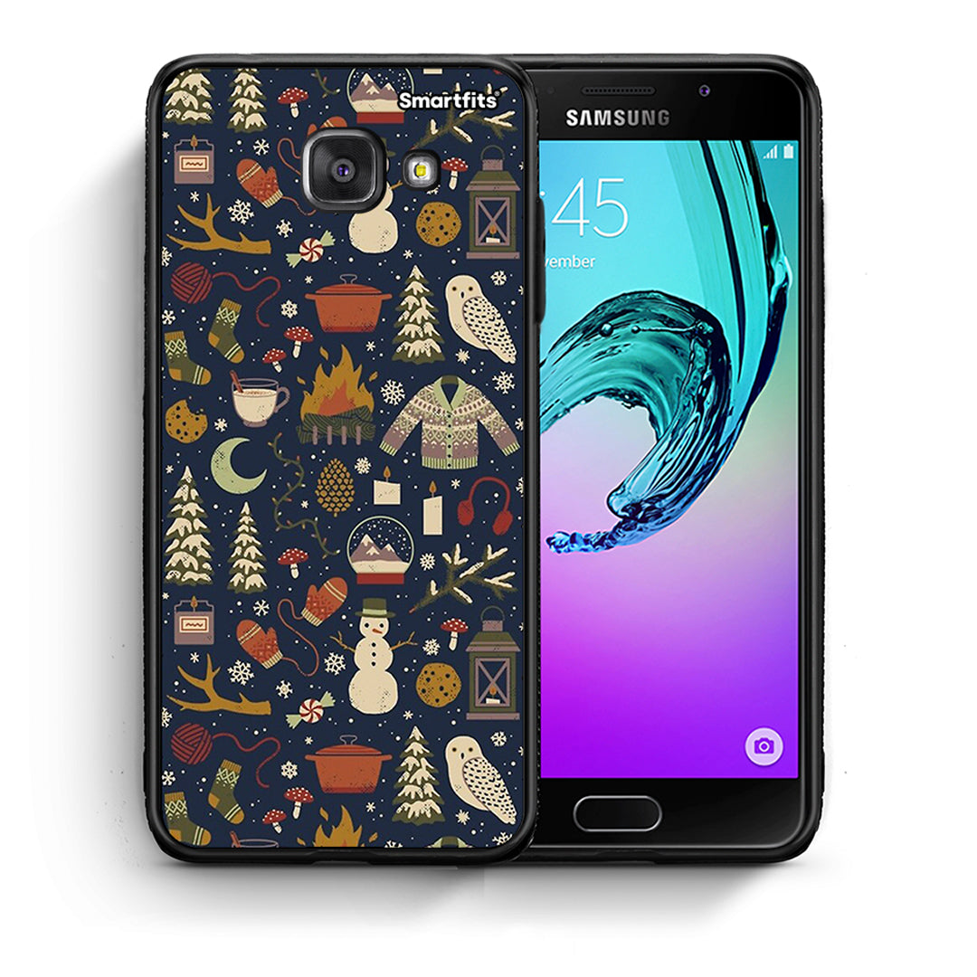 Θήκη Samsung A5 2017 Christmas Elements από τη Smartfits με σχέδιο στο πίσω μέρος και μαύρο περίβλημα | Samsung A5 2017 Christmas Elements case with colorful back and black bezels