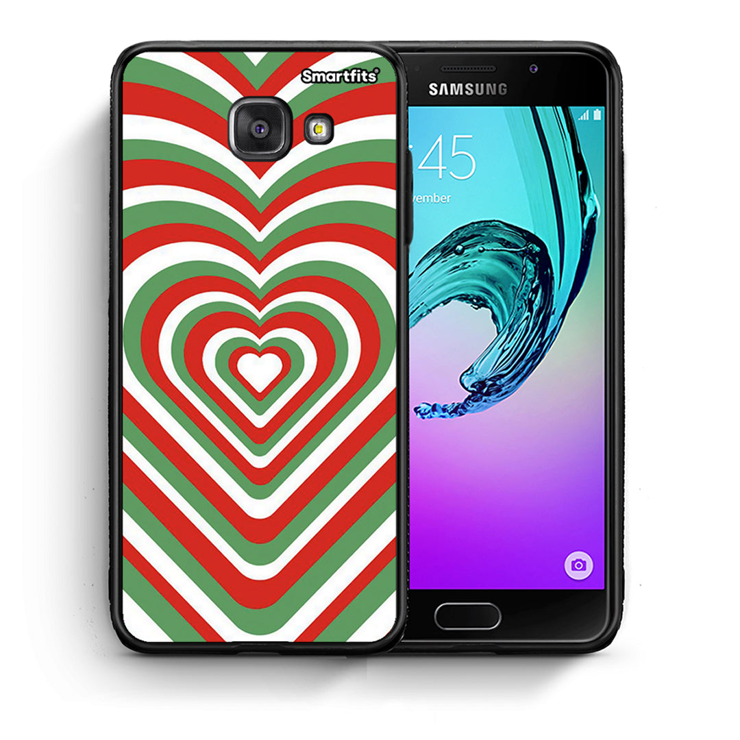 Θήκη Samsung A5 2017 Christmas Hearts από τη Smartfits με σχέδιο στο πίσω μέρος και μαύρο περίβλημα | Samsung A5 2017 Christmas Hearts case with colorful back and black bezels