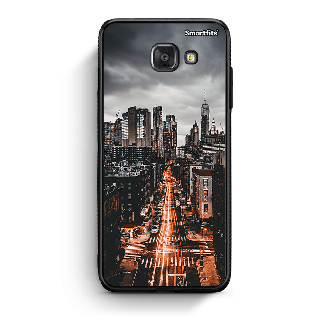 Samsung A5 2017 City Lights θήκη από τη Smartfits με σχέδιο στο πίσω μέρος και μαύρο περίβλημα | Smartphone case with colorful back and black bezels by Smartfits