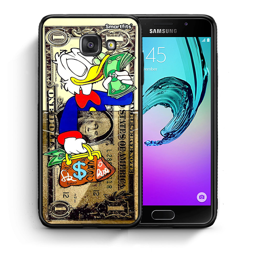 Θήκη Samsung A5 2017 Duck Money από τη Smartfits με σχέδιο στο πίσω μέρος και μαύρο περίβλημα | Samsung A5 2017 Duck Money case with colorful back and black bezels