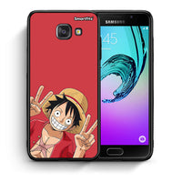 Thumbnail for Θήκη Samsung A5 2017 Pirate Luffy από τη Smartfits με σχέδιο στο πίσω μέρος και μαύρο περίβλημα | Samsung A5 2017 Pirate Luffy case with colorful back and black bezels