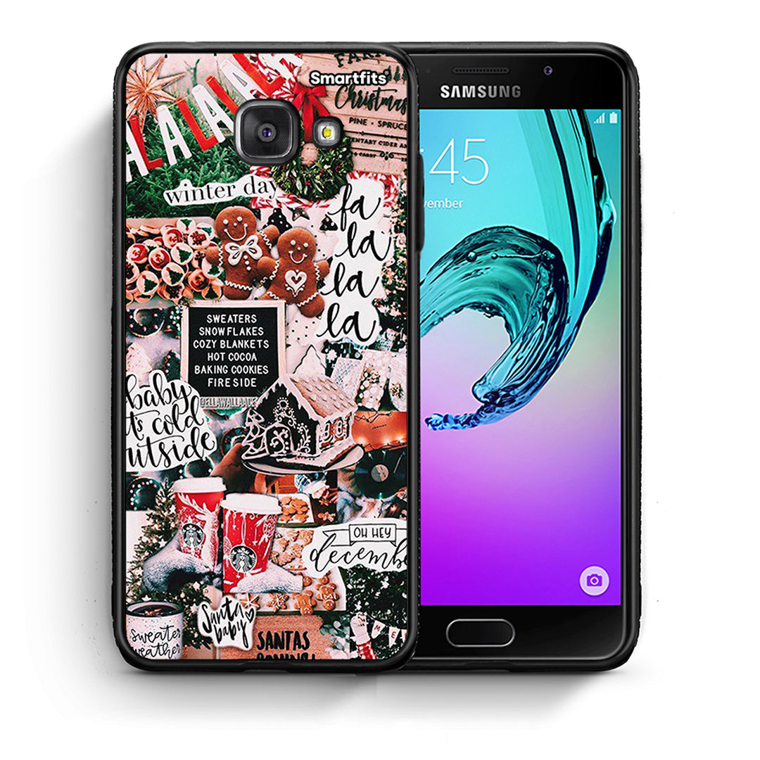 Θήκη Samsung A5 2017 Xmas Habbits από τη Smartfits με σχέδιο στο πίσω μέρος και μαύρο περίβλημα | Samsung A5 2017 Xmas Habbits case with colorful back and black bezels