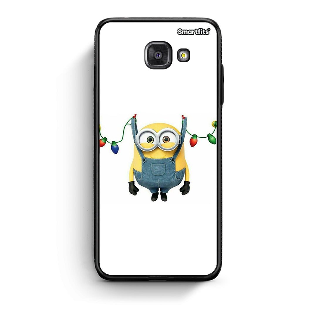 Samsung A5 2017 Xmas Minion Lights θήκη από τη Smartfits με σχέδιο στο πίσω μέρος και μαύρο περίβλημα | Smartphone case with colorful back and black bezels by Smartfits