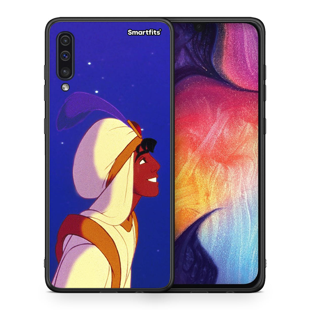 Θήκη Samsung A50/A30s Alladin And Jasmine Love 1 από τη Smartfits με σχέδιο στο πίσω μέρος και μαύρο περίβλημα | Samsung A50/A30s Alladin And Jasmine Love 1 case with colorful back and black bezels