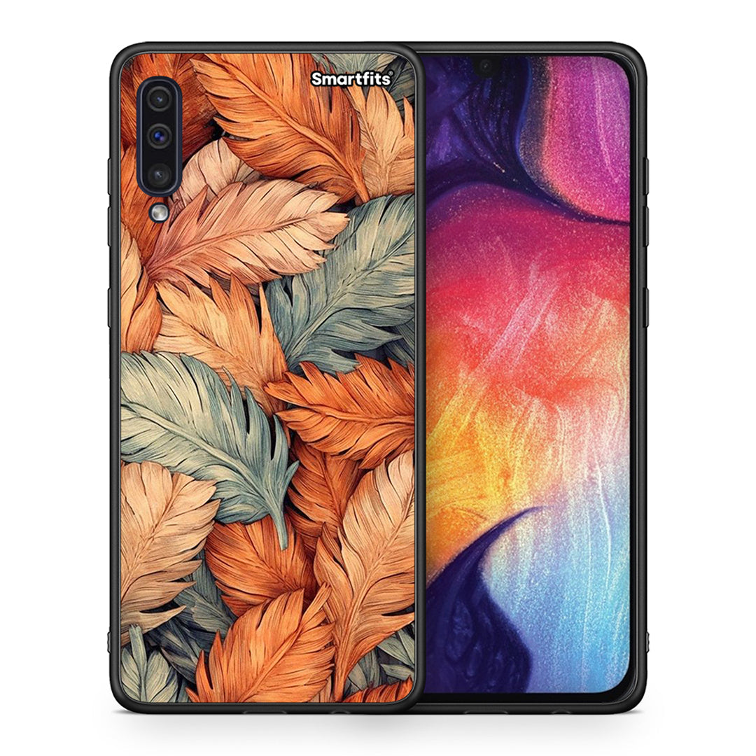 Θήκη Samsung A50 / A30s Autumn Leaves από τη Smartfits με σχέδιο στο πίσω μέρος και μαύρο περίβλημα | Samsung A50 / A30s Autumn Leaves case with colorful back and black bezels