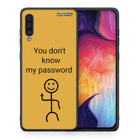 Thumbnail for Θήκη Samsung A50 / A30s My Password από τη Smartfits με σχέδιο στο πίσω μέρος και μαύρο περίβλημα | Samsung A50 / A30s My Password case with colorful back and black bezels