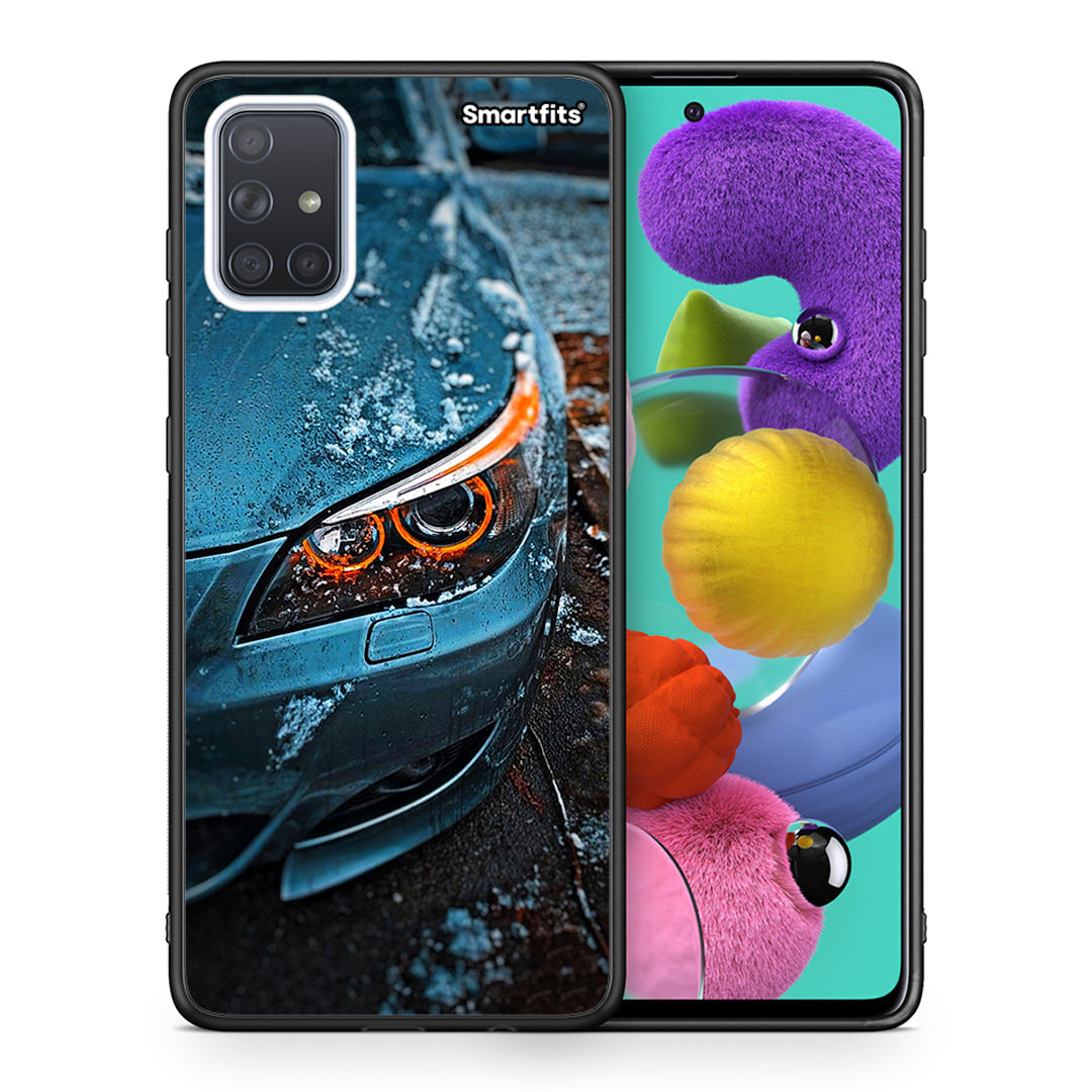 Θήκη Samsung A51 Bmw E60 από τη Smartfits με σχέδιο στο πίσω μέρος και μαύρο περίβλημα | Samsung A51 Bmw E60 case with colorful back and black bezels