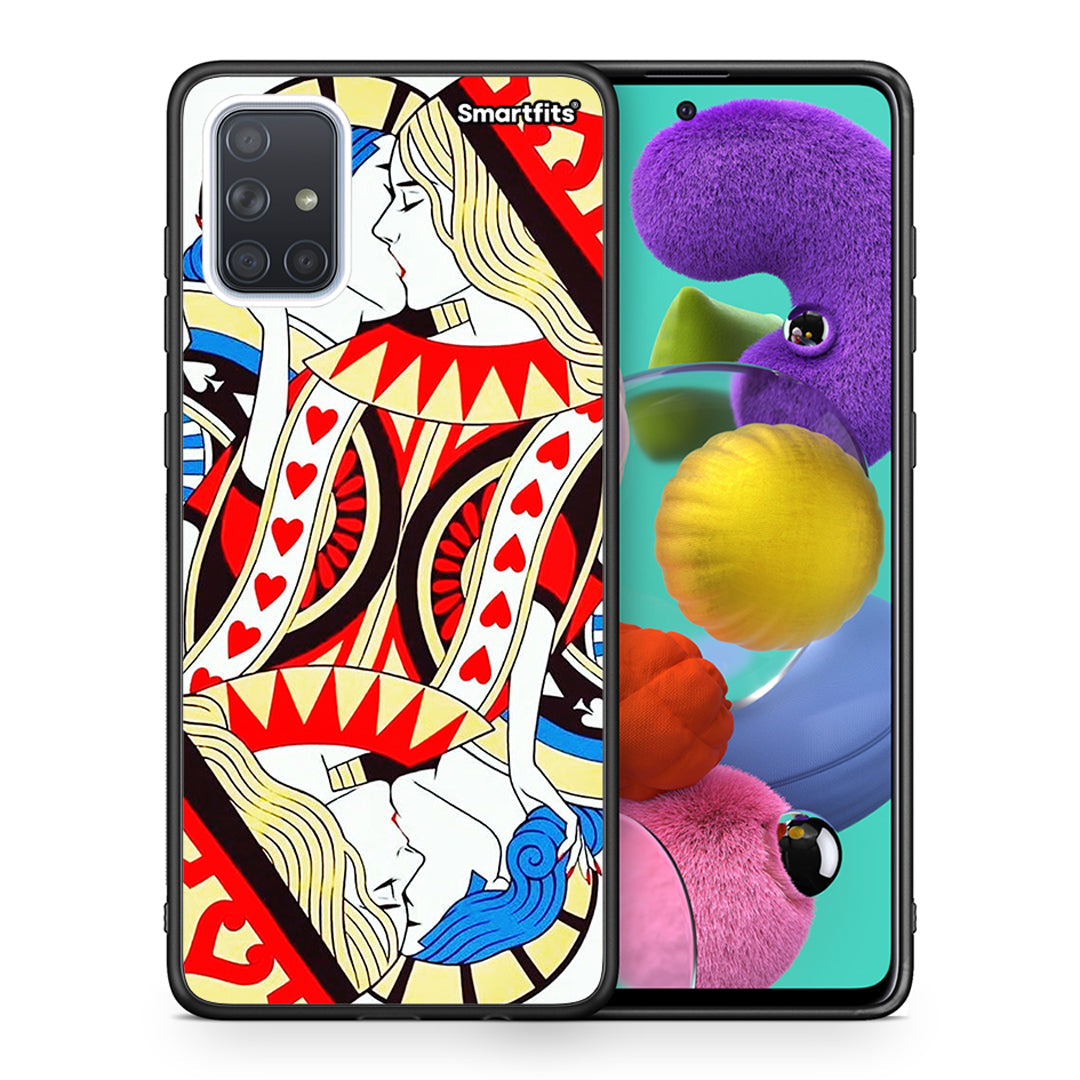 Θήκη Samsung A51 Card Love από τη Smartfits με σχέδιο στο πίσω μέρος και μαύρο περίβλημα | Samsung A51 Card Love case with colorful back and black bezels