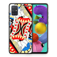 Thumbnail for Θήκη Samsung A51 Card Love από τη Smartfits με σχέδιο στο πίσω μέρος και μαύρο περίβλημα | Samsung A51 Card Love case with colorful back and black bezels