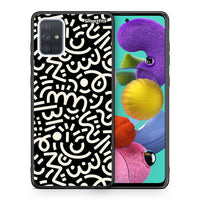 Thumbnail for Θήκη Samsung A51 Doodle Art από τη Smartfits με σχέδιο στο πίσω μέρος και μαύρο περίβλημα | Samsung A51 Doodle Art case with colorful back and black bezels