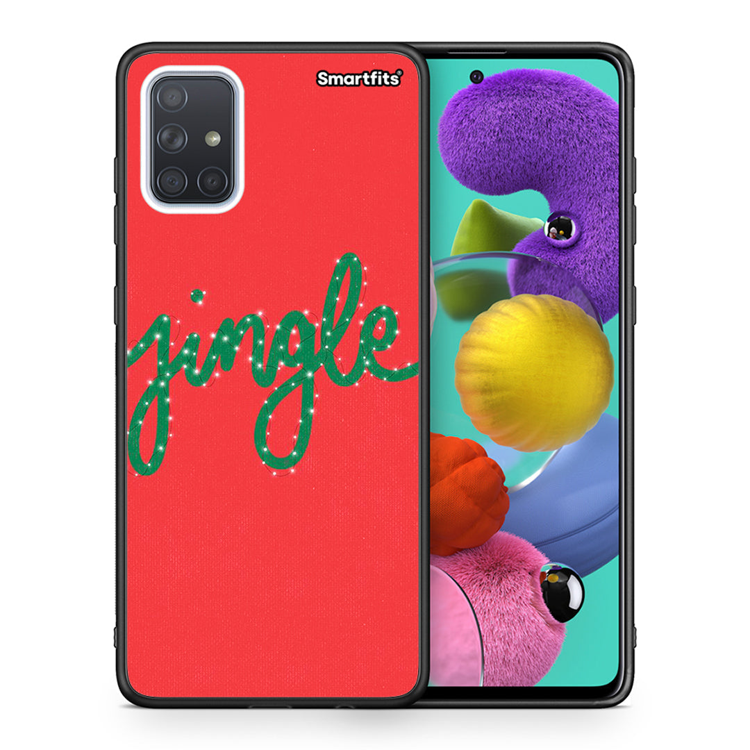 Θήκη Samsung A51 Jingle Xmas από τη Smartfits με σχέδιο στο πίσω μέρος και μαύρο περίβλημα | Samsung A51 Jingle Xmas case with colorful back and black bezels