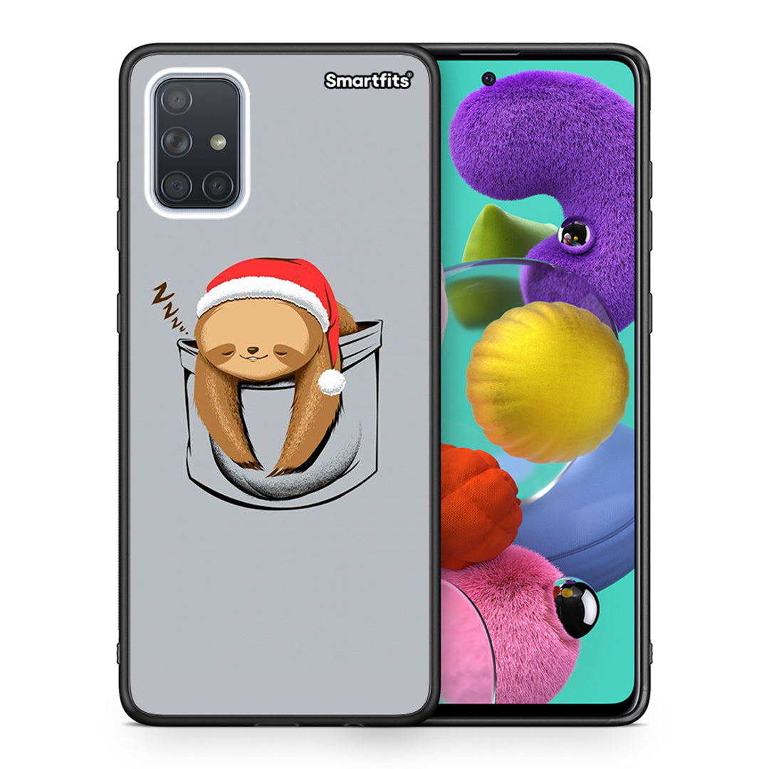 Θήκη Samsung A51 Xmas Zzzz από τη Smartfits με σχέδιο στο πίσω μέρος και μαύρο περίβλημα | Samsung A51 Xmas Zzzz case with colorful back and black bezels