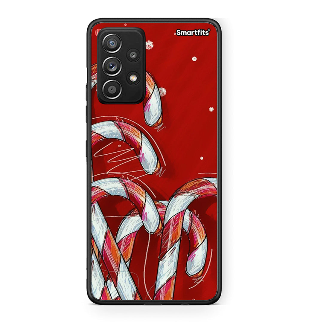 Samsung Galaxy A52 Candy Cane θήκη από τη Smartfits με σχέδιο στο πίσω μέρος και μαύρο περίβλημα | Smartphone case with colorful back and black bezels by Smartfits