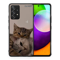 Thumbnail for Θήκη Samsung Galaxy A52 Cats In Love από τη Smartfits με σχέδιο στο πίσω μέρος και μαύρο περίβλημα | Samsung Galaxy A52 Cats In Love case with colorful back and black bezels