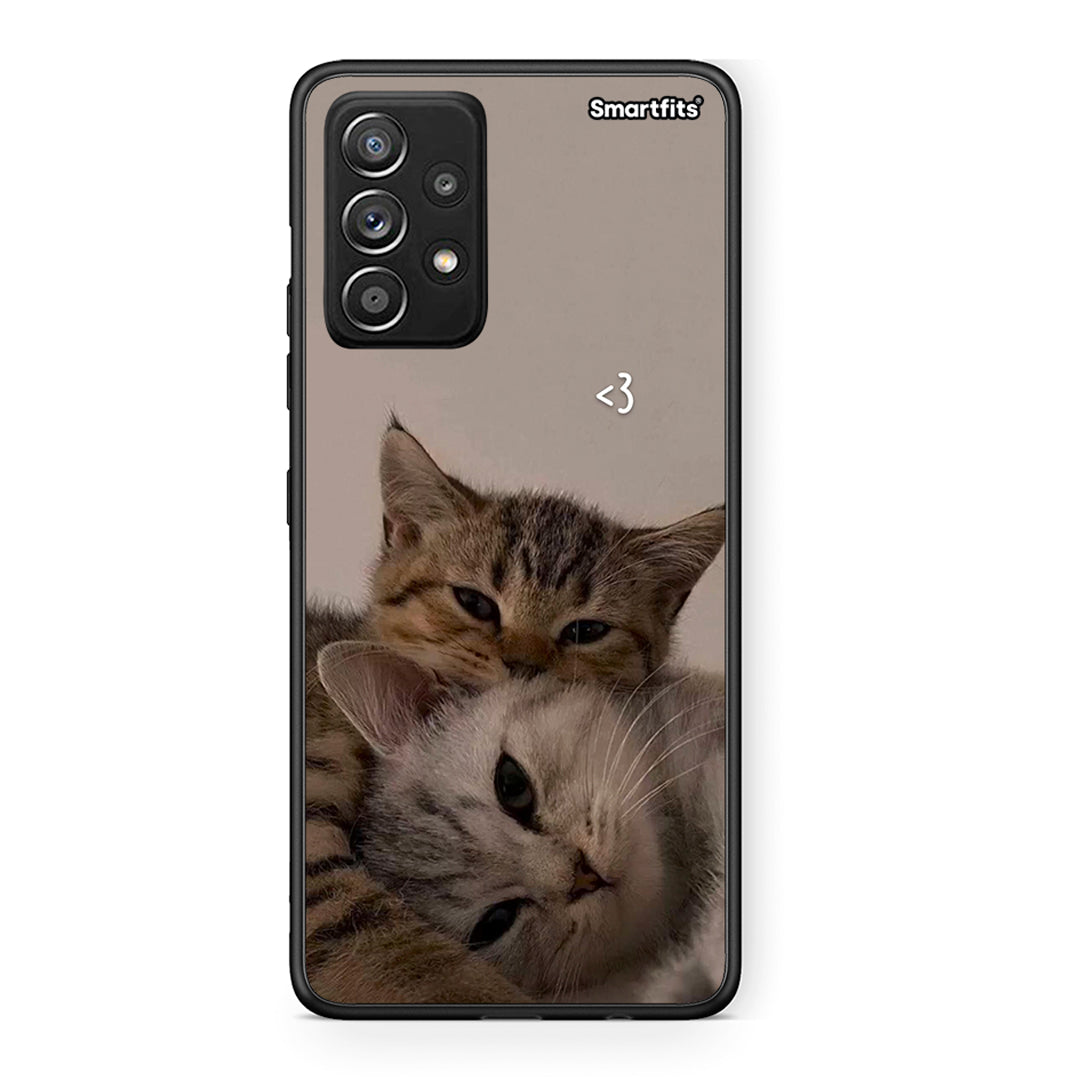 Samsung Galaxy A52 Cats In Love Θήκη από τη Smartfits με σχέδιο στο πίσω μέρος και μαύρο περίβλημα | Smartphone case with colorful back and black bezels by Smartfits