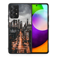 Thumbnail for Θήκη Samsung Galaxy A52 City Lights από τη Smartfits με σχέδιο στο πίσω μέρος και μαύρο περίβλημα | Samsung Galaxy A52 City Lights case with colorful back and black bezels