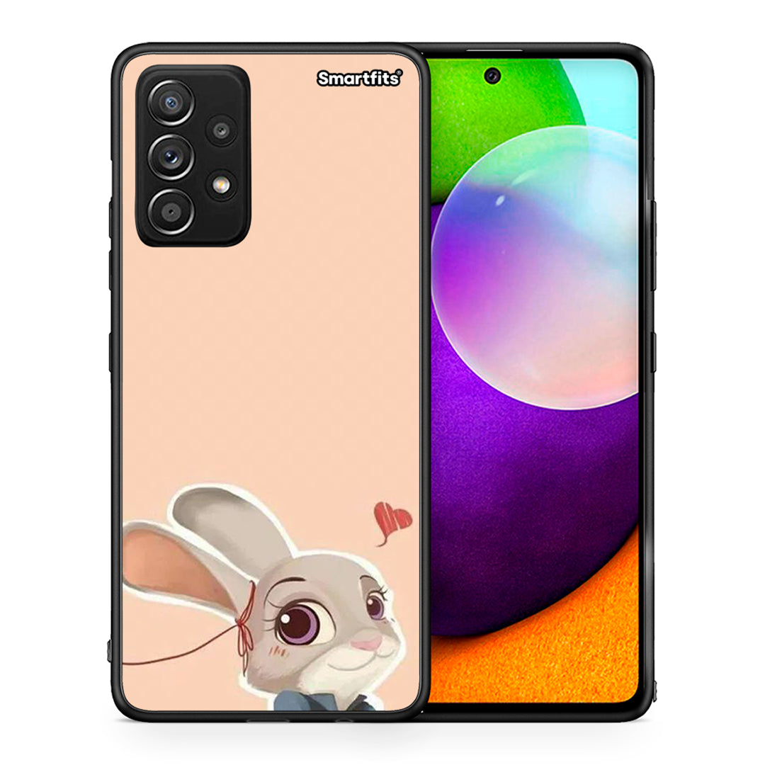 Θήκη Samsung Galaxy A52 Nick Wilde And Judy Hopps Love 2 από τη Smartfits με σχέδιο στο πίσω μέρος και μαύρο περίβλημα | Samsung Galaxy A52 Nick Wilde And Judy Hopps Love 2 case with colorful back and black bezels