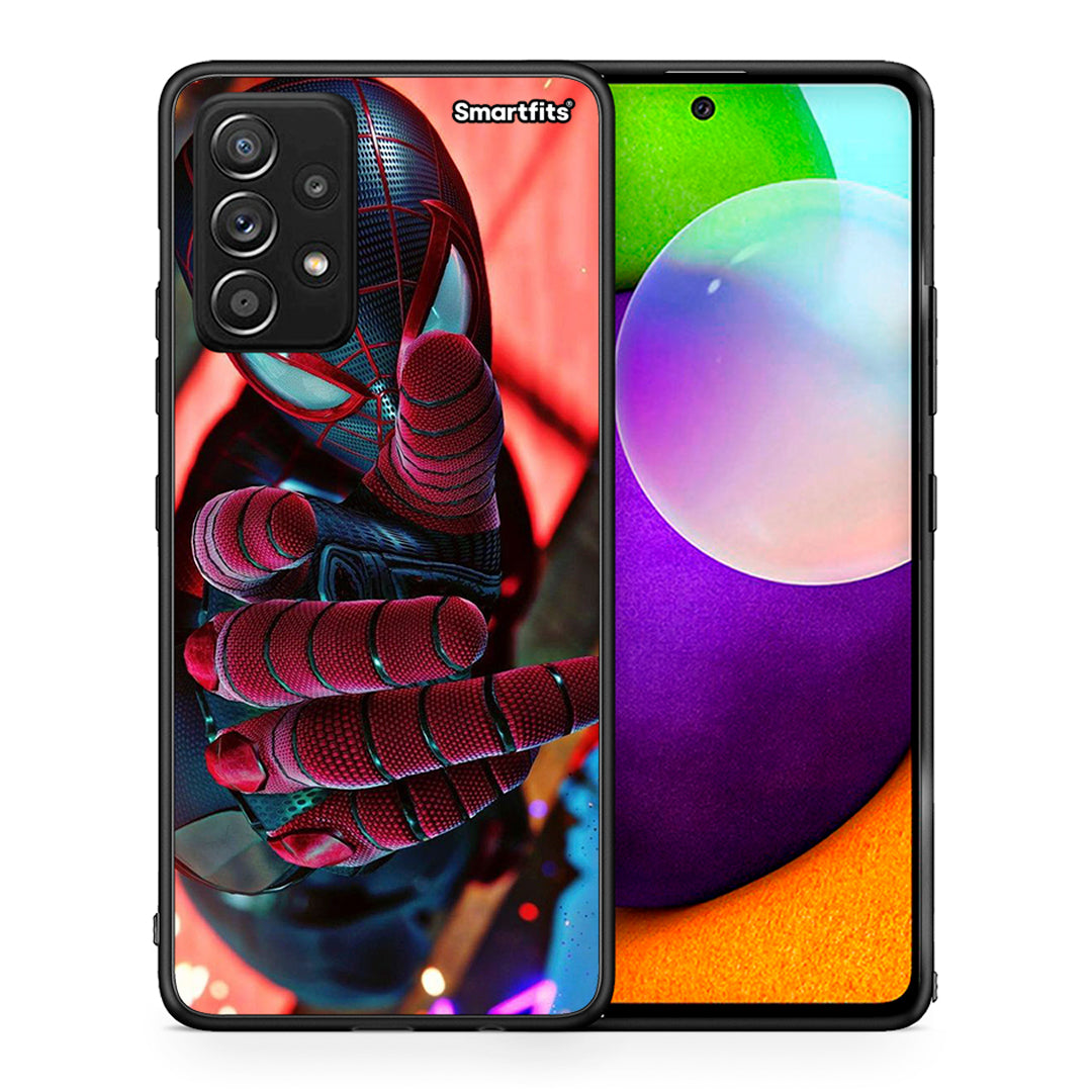 Θήκη Samsung Galaxy A52 Spider Hand από τη Smartfits με σχέδιο στο πίσω μέρος και μαύρο περίβλημα | Samsung Galaxy A52 Spider Hand case with colorful back and black bezels