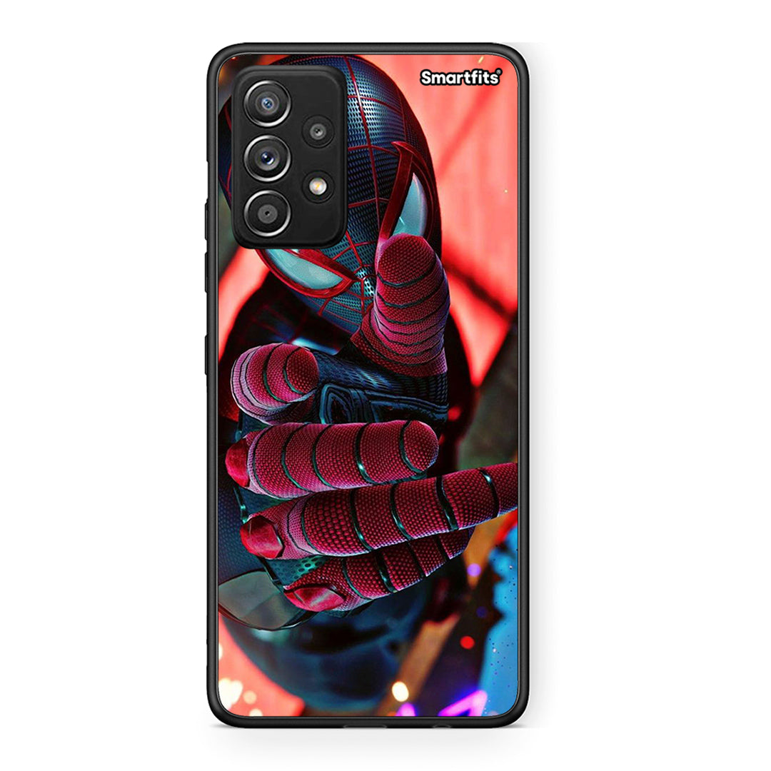 Samsung Galaxy A52 Spider Hand Θήκη από τη Smartfits με σχέδιο στο πίσω μέρος και μαύρο περίβλημα | Smartphone case with colorful back and black bezels by Smartfits