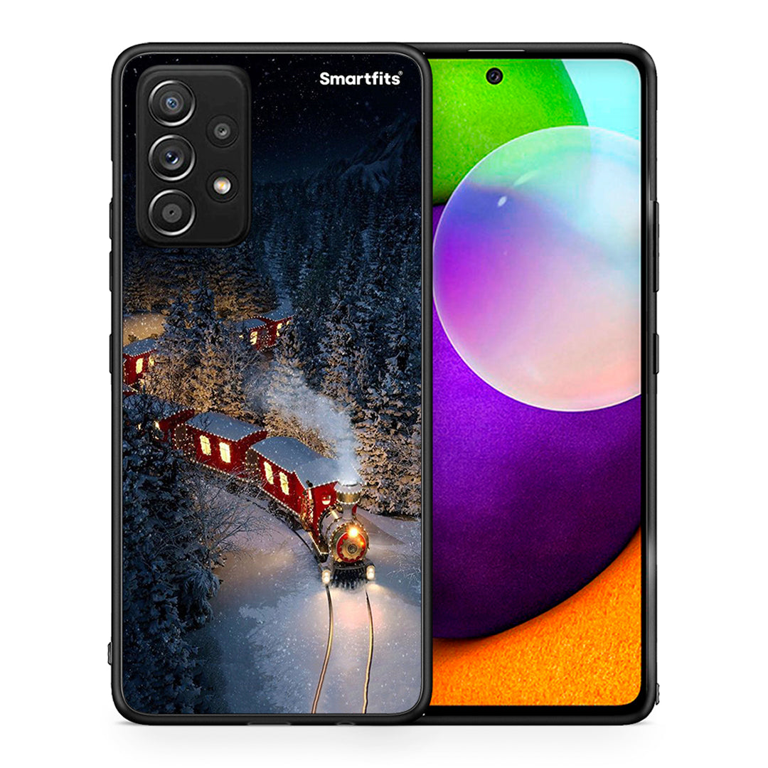 Θήκη Samsung Galaxy A52 Xmas Train από τη Smartfits με σχέδιο στο πίσω μέρος και μαύρο περίβλημα | Samsung Galaxy A52 Xmas Train case with colorful back and black bezels