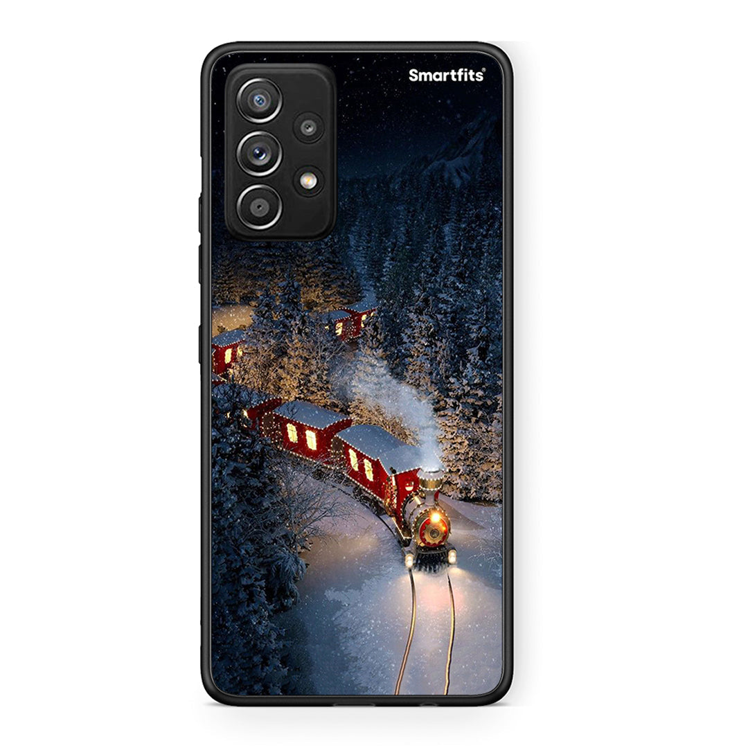 Samsung Galaxy A52 Xmas Train θήκη από τη Smartfits με σχέδιο στο πίσω μέρος και μαύρο περίβλημα | Smartphone case with colorful back and black bezels by Smartfits