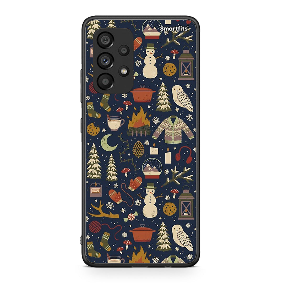 Samsung A53 5G Christmas Elements θήκη από τη Smartfits με σχέδιο στο πίσω μέρος και μαύρο περίβλημα | Smartphone case with colorful back and black bezels by Smartfits