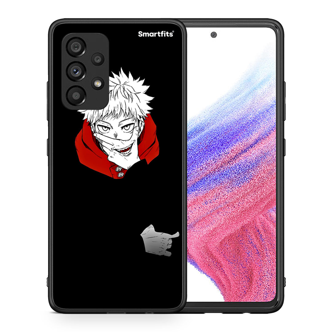 Θήκη Samsung A53 5G Itadori Anime από τη Smartfits με σχέδιο στο πίσω μέρος και μαύρο περίβλημα | Samsung A53 5G Itadori Anime case with colorful back and black bezels